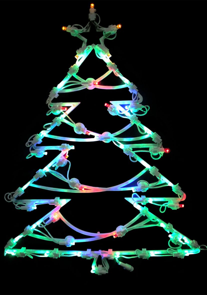 15.5Inch LED Lighted Christmas Tree Window Silhouette Decoration