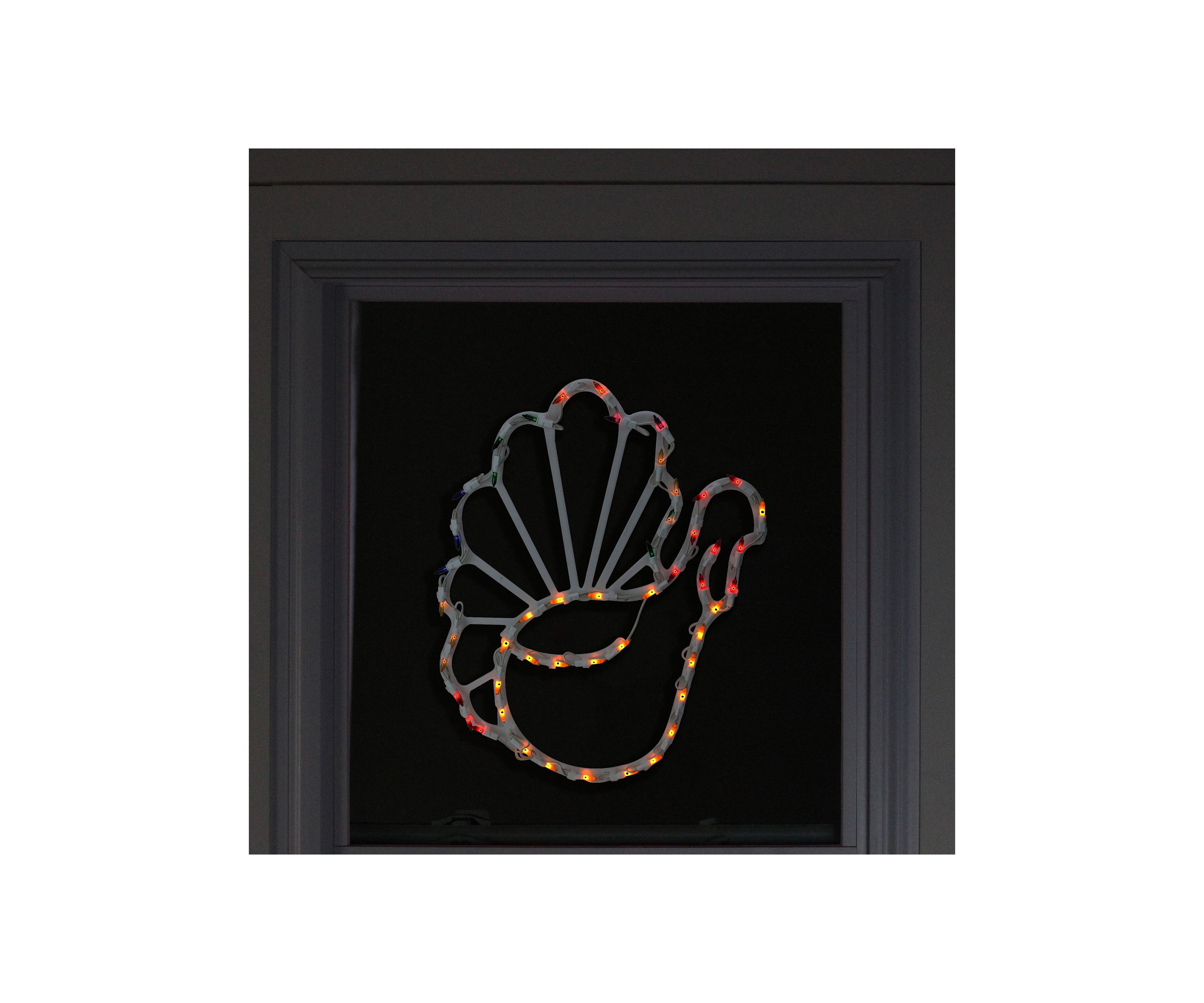 18 inch Lighted Turkey Thanksgiving Window Silhouette Decoration
