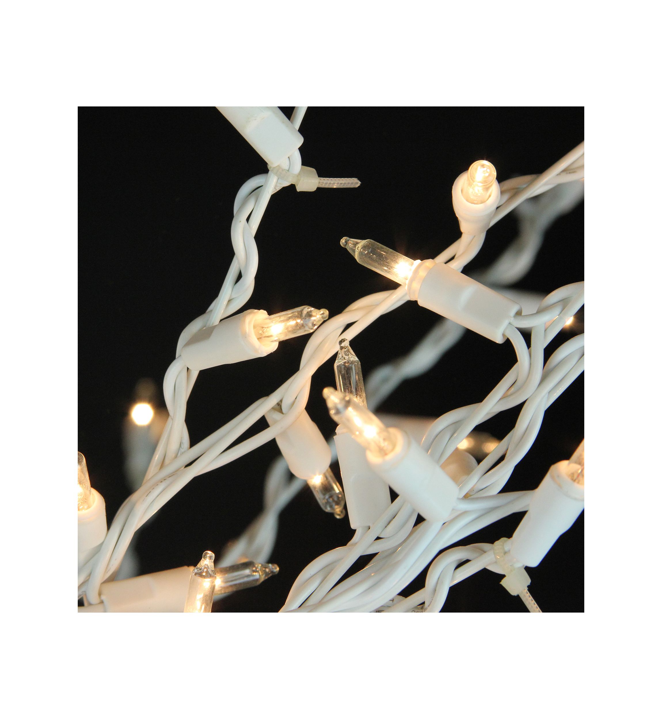 4 White Lighted Christmas Cascade Twig Tree Outdoor Decoration - Clear Lights