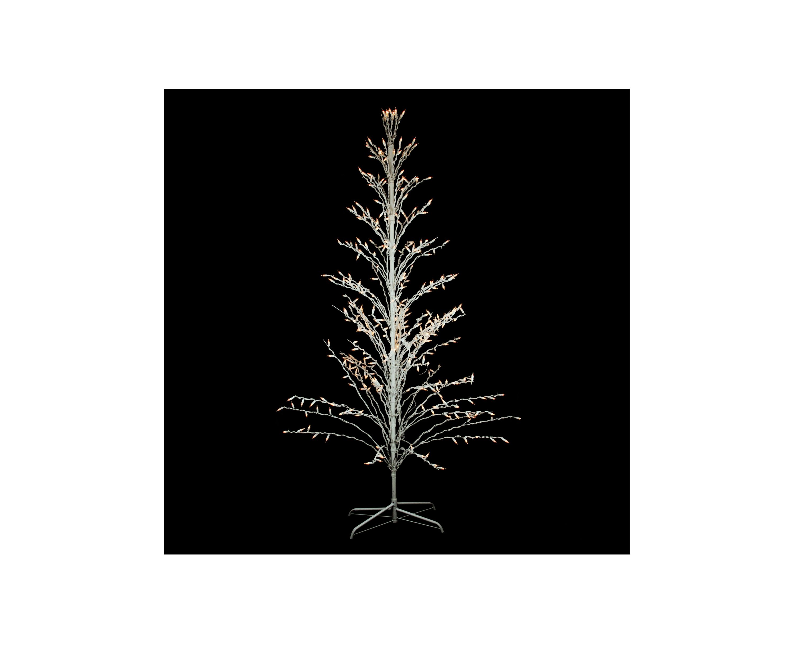 6 White Lighted Christmas Cascade Twig Tree Outdoor Decoration - Clear Lights