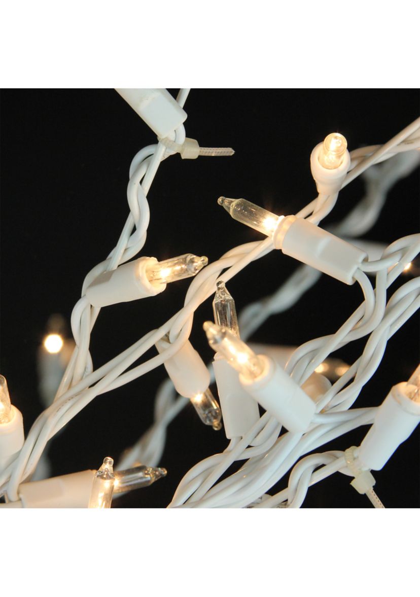6 White Lighted Christmas Cascade Twig Tree Outdoor Decoration - Clear Lights