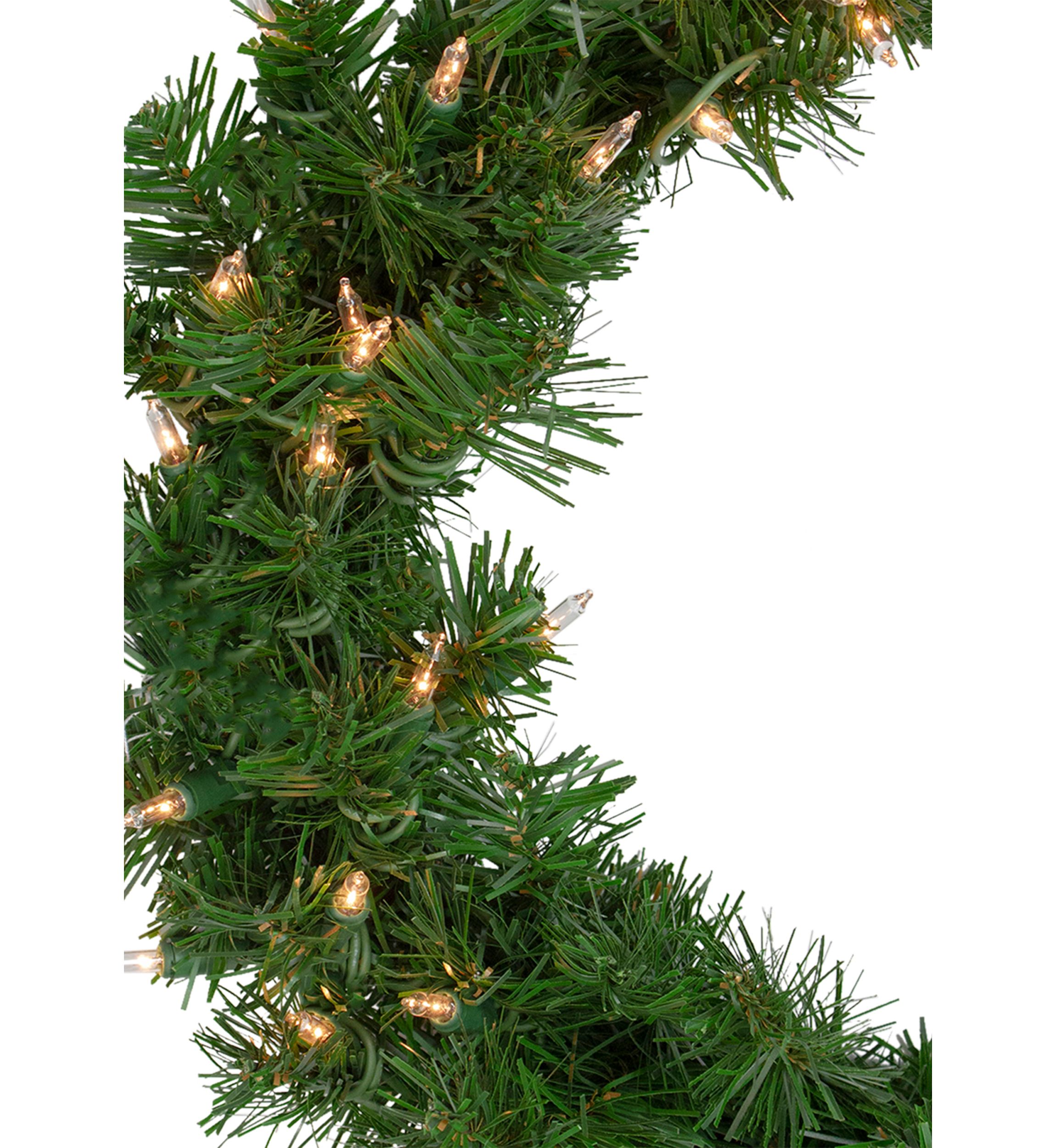 18Inch Deluxe Windsor Pine Artificial Christmas Wreath - Clear Lights