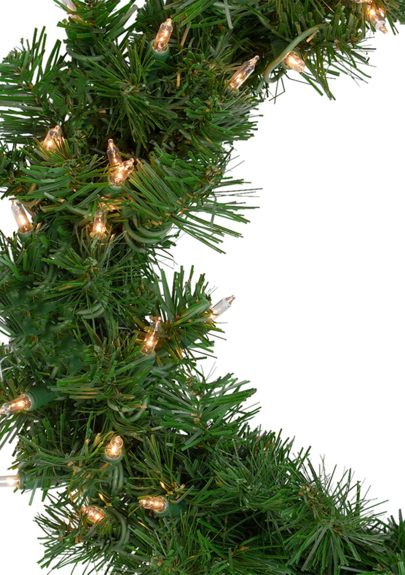 18Inch Deluxe Windsor Pine Artificial Christmas Wreath - Clear Lights