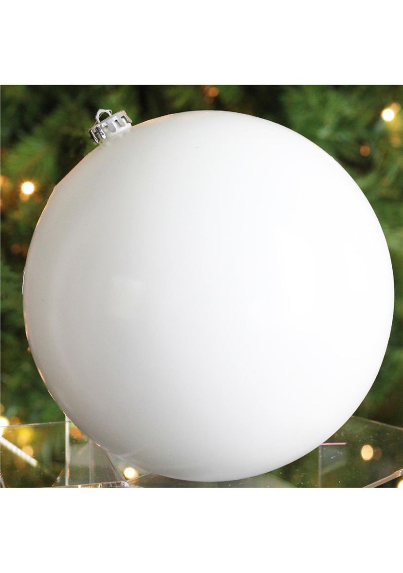 Shiny White Shatterproof Christmas Ball Ornament 8Inch (200mm)