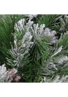 24Inch Green and Brown Flocked Angel Pine with Pine Cones Artificial Christmas Wreath - Unlit