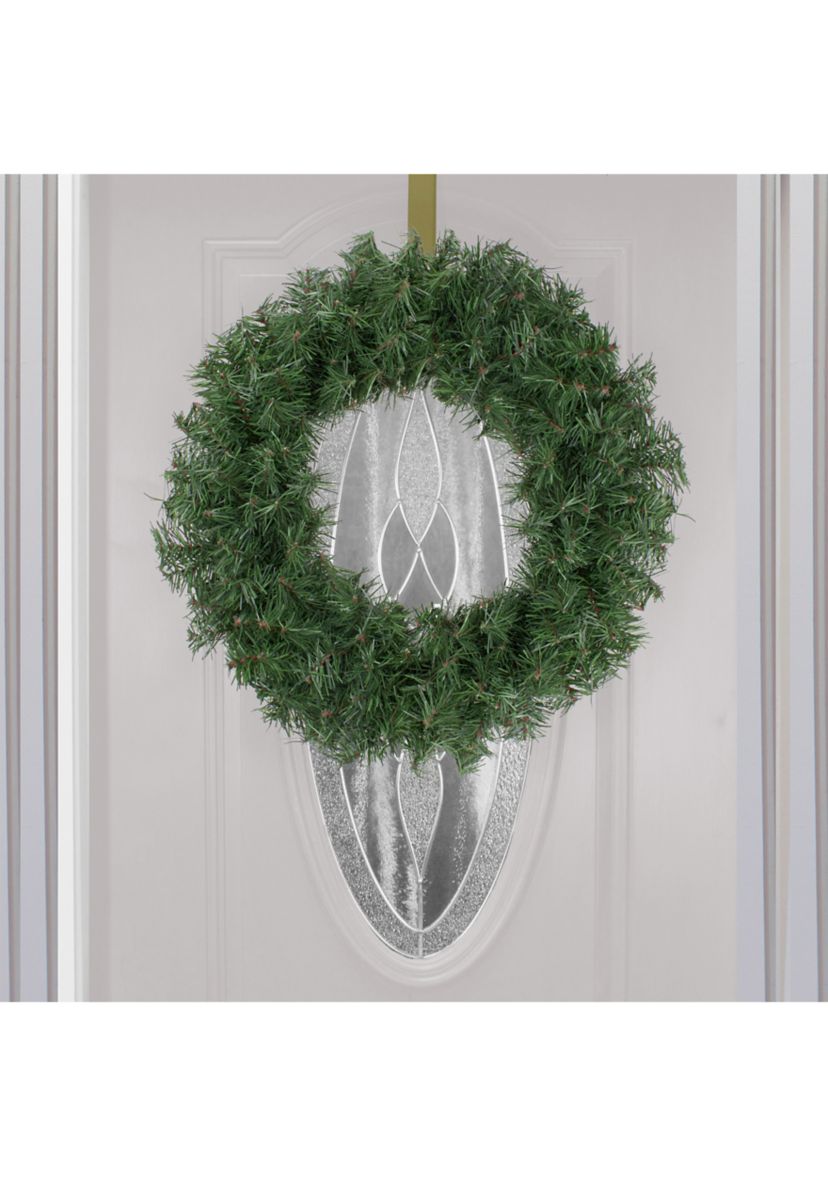 18 in Unlit Canadian Pine Artificial Christmas Wreath  Green