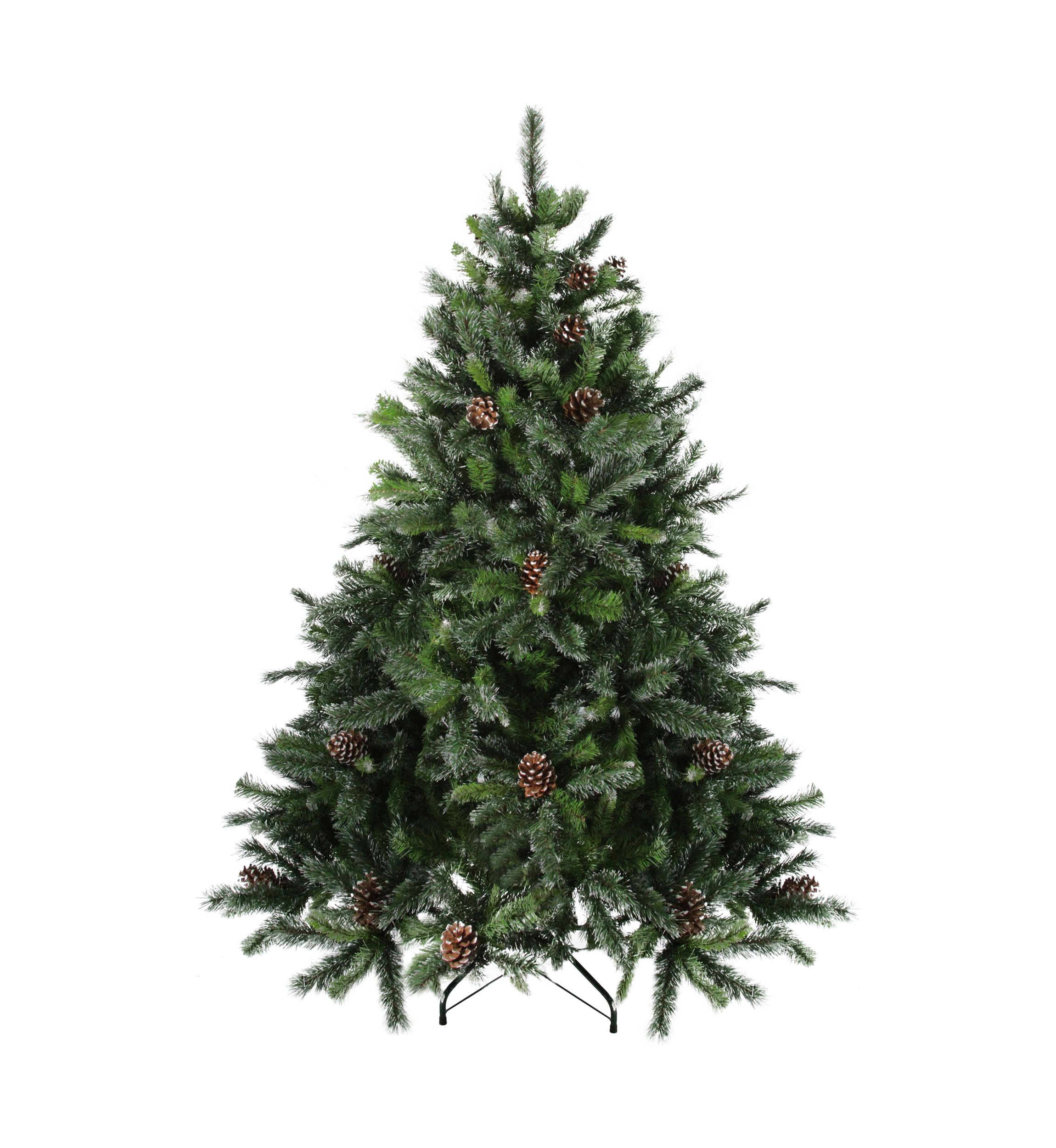 7 Full Snowy Delta Pine with Cones Artificial Christmas Tree - Unlit