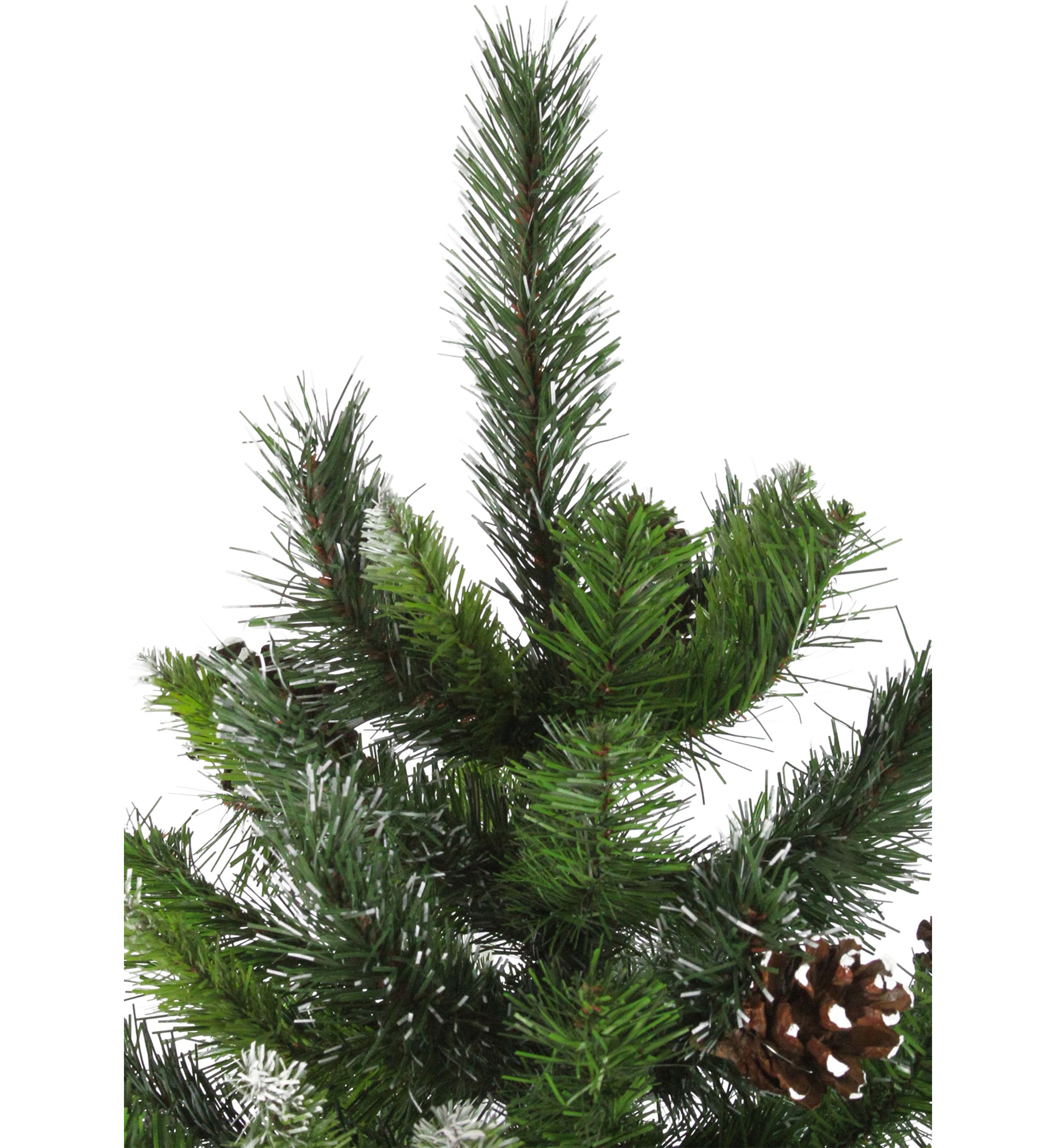 7 Full Snowy Delta Pine with Cones Artificial Christmas Tree - Unlit