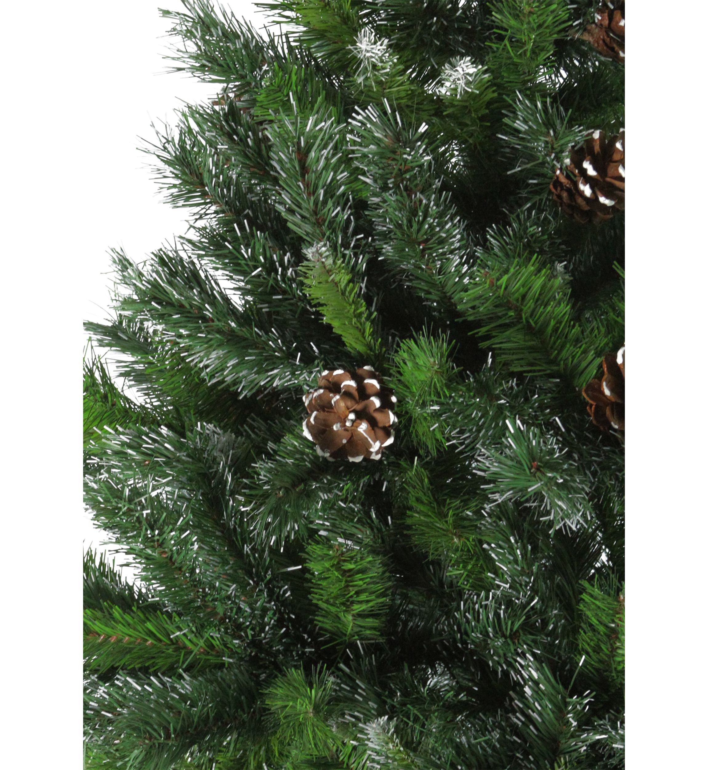 7 Full Snowy Delta Pine with Cones Artificial Christmas Tree - Unlit