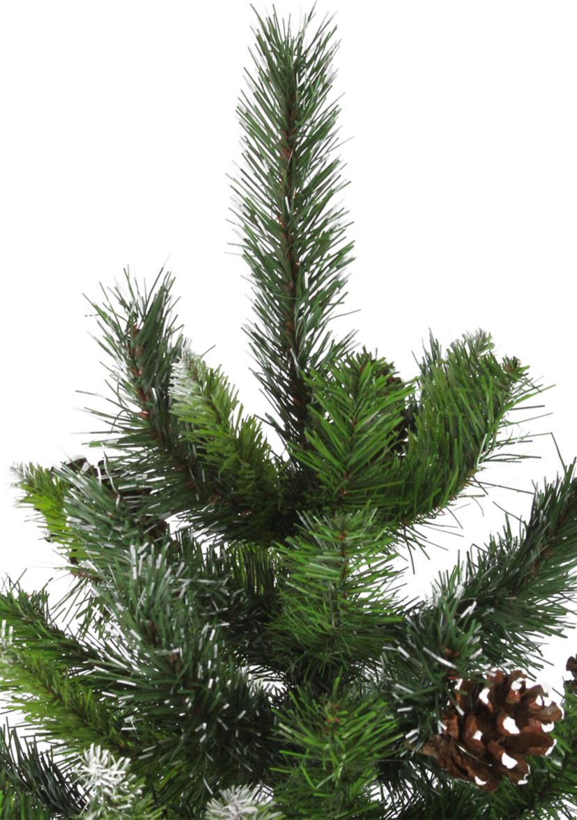 6.5 Full Snowy Delta Pine with Pine Cones Artificial Christmas Tree - Unlit