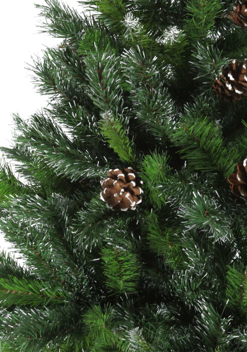 6.5 Full Snowy Delta Pine with Pine Cones Artificial Christmas Tree - Unlit