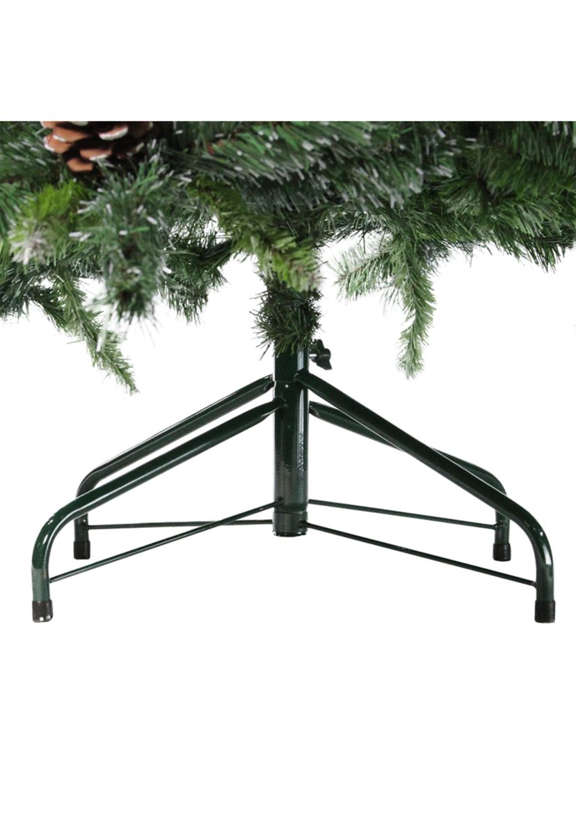 6.5 Full Snowy Delta Pine with Pine Cones Artificial Christmas Tree - Unlit