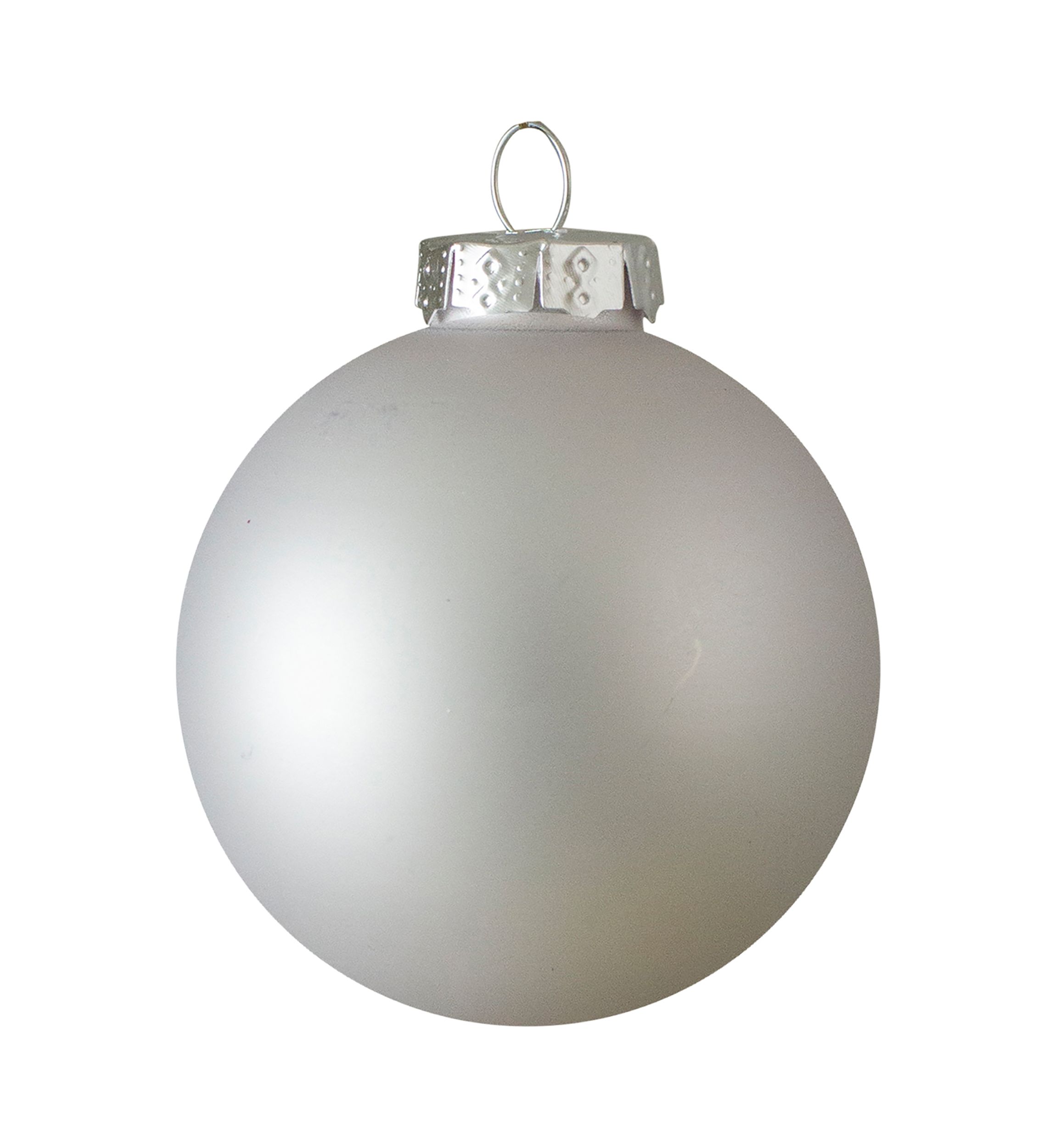 40ct Shiny and Matte Silver Glass Ball Christmas Ornaments 2.5Inch