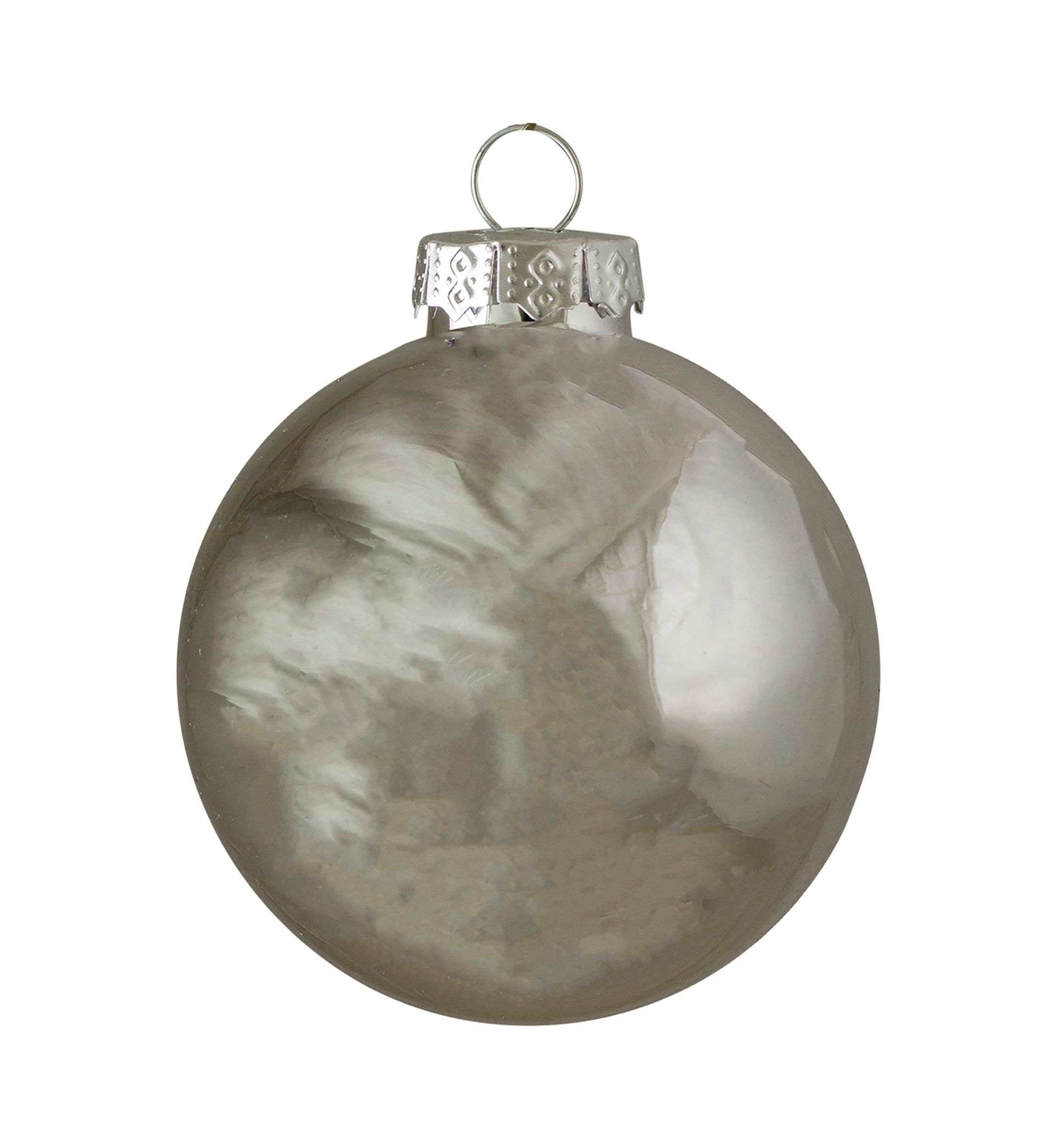 40ct Shiny and Matte Silver Glass Ball Christmas Ornaments 2.5Inch