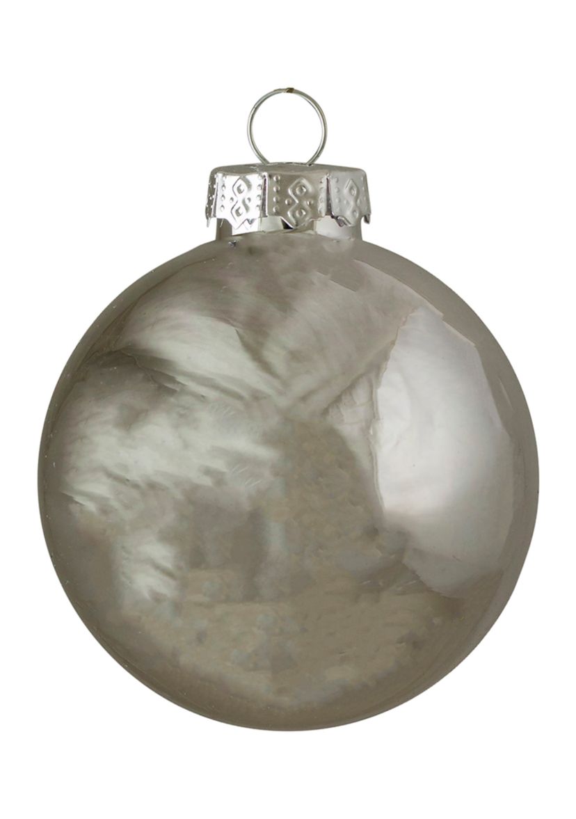 40ct Shiny and Matte Silver Glass Ball Christmas Ornaments 2.5Inch