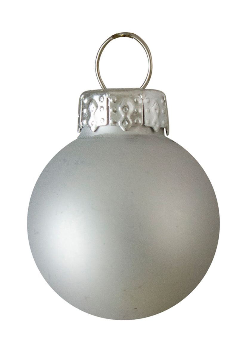 40ct Shiny and Matte Silver Glass Ball Christmas Ornaments 2.5Inch