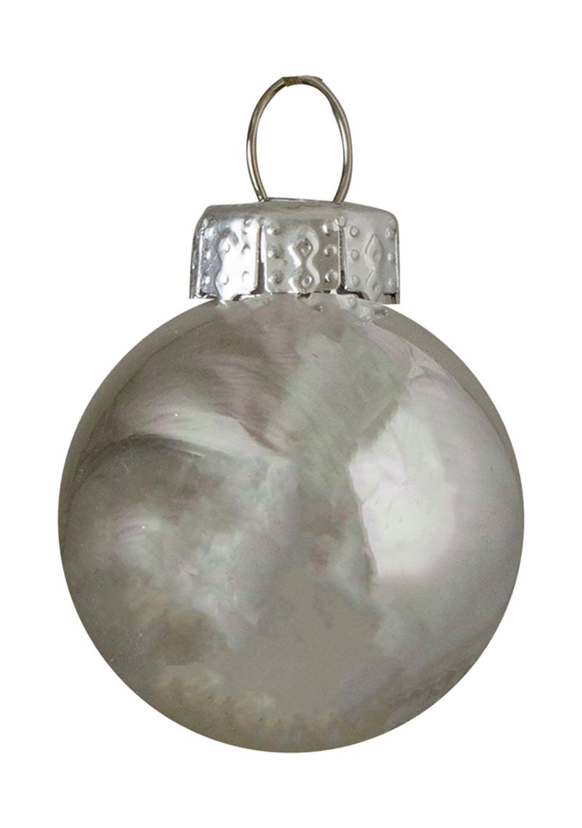 40ct Shiny and Matte Silver Glass Ball Christmas Ornaments 2.5Inch