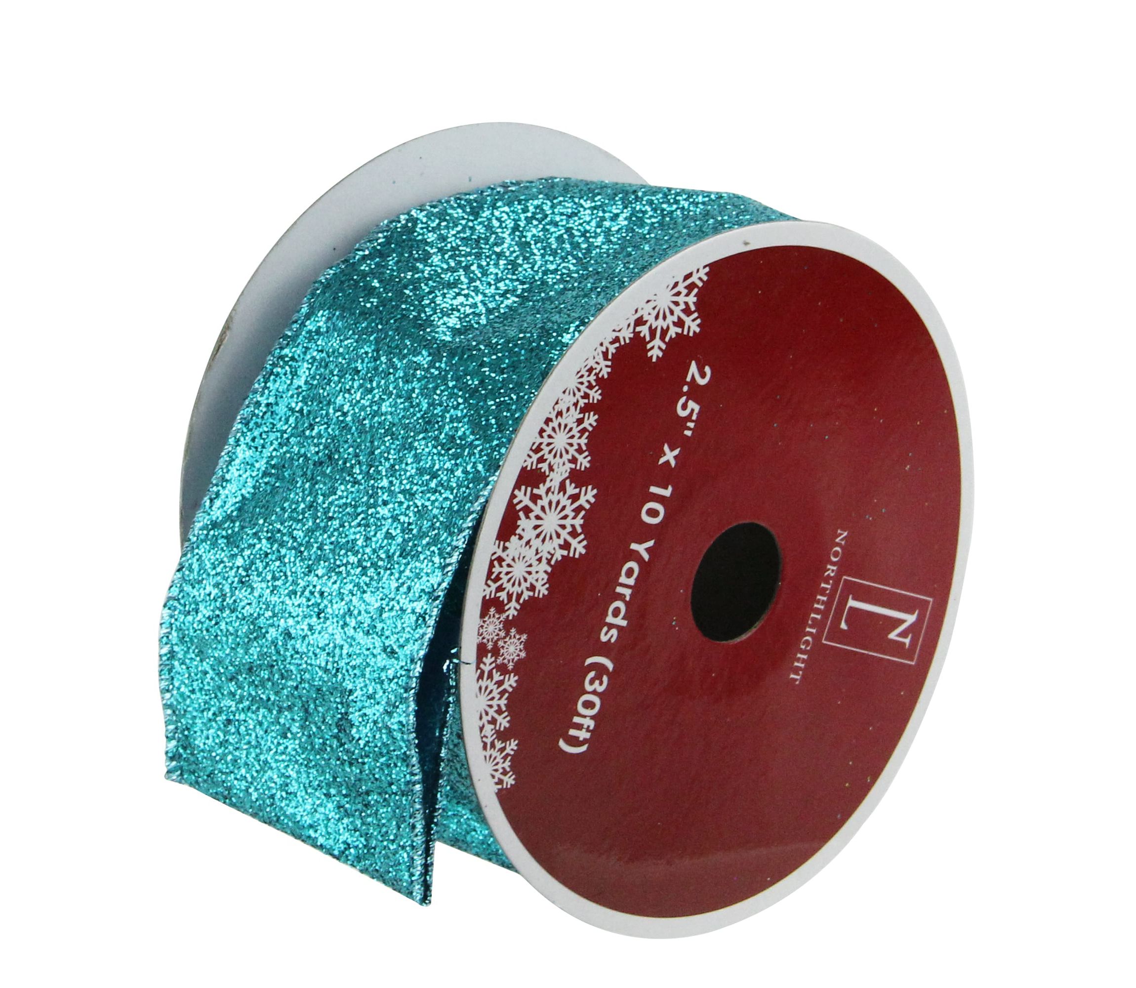 Pack of 12 Shimmering Teal Green Solid Wired Christmas Craft Ribbon - 2.5" x 120 Yards