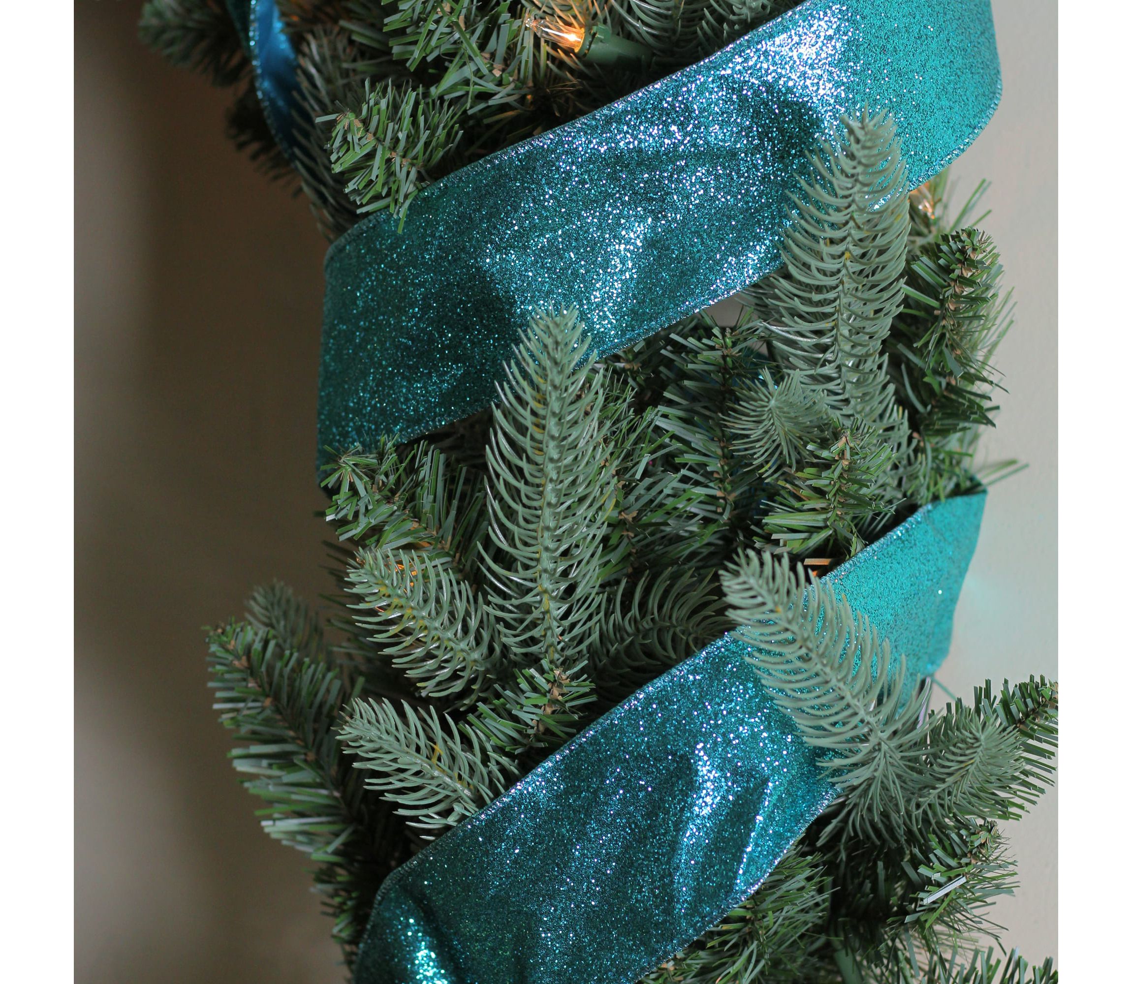 Pack of 12 Shimmering Teal Green Solid Wired Christmas Craft Ribbon - 2.5" x 120 Yards