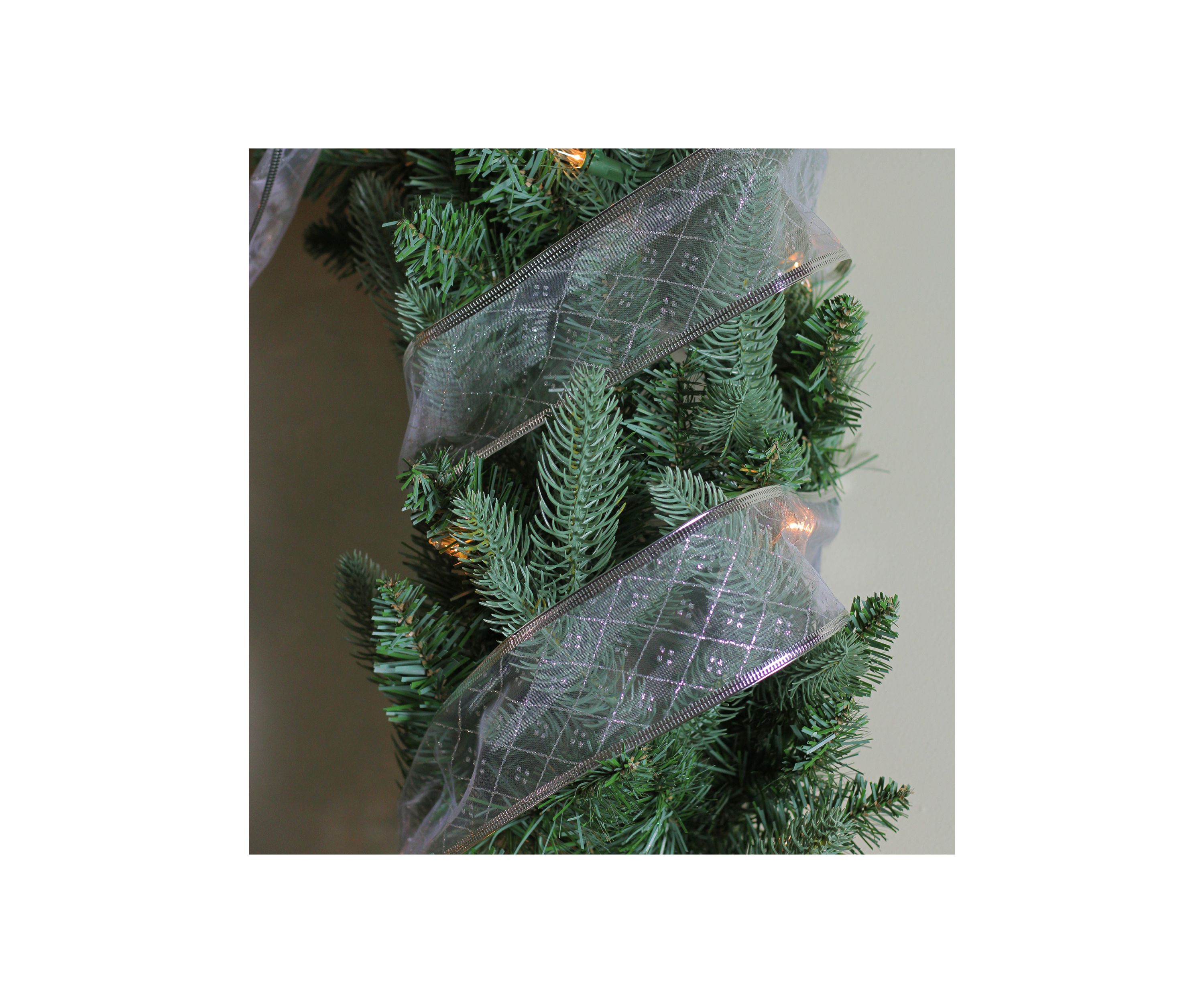 Club Pack of 12 Shimmering Silver Diamond Wired Christmas Craft Ribbon Spools - 2.5Inch x 120 Yards