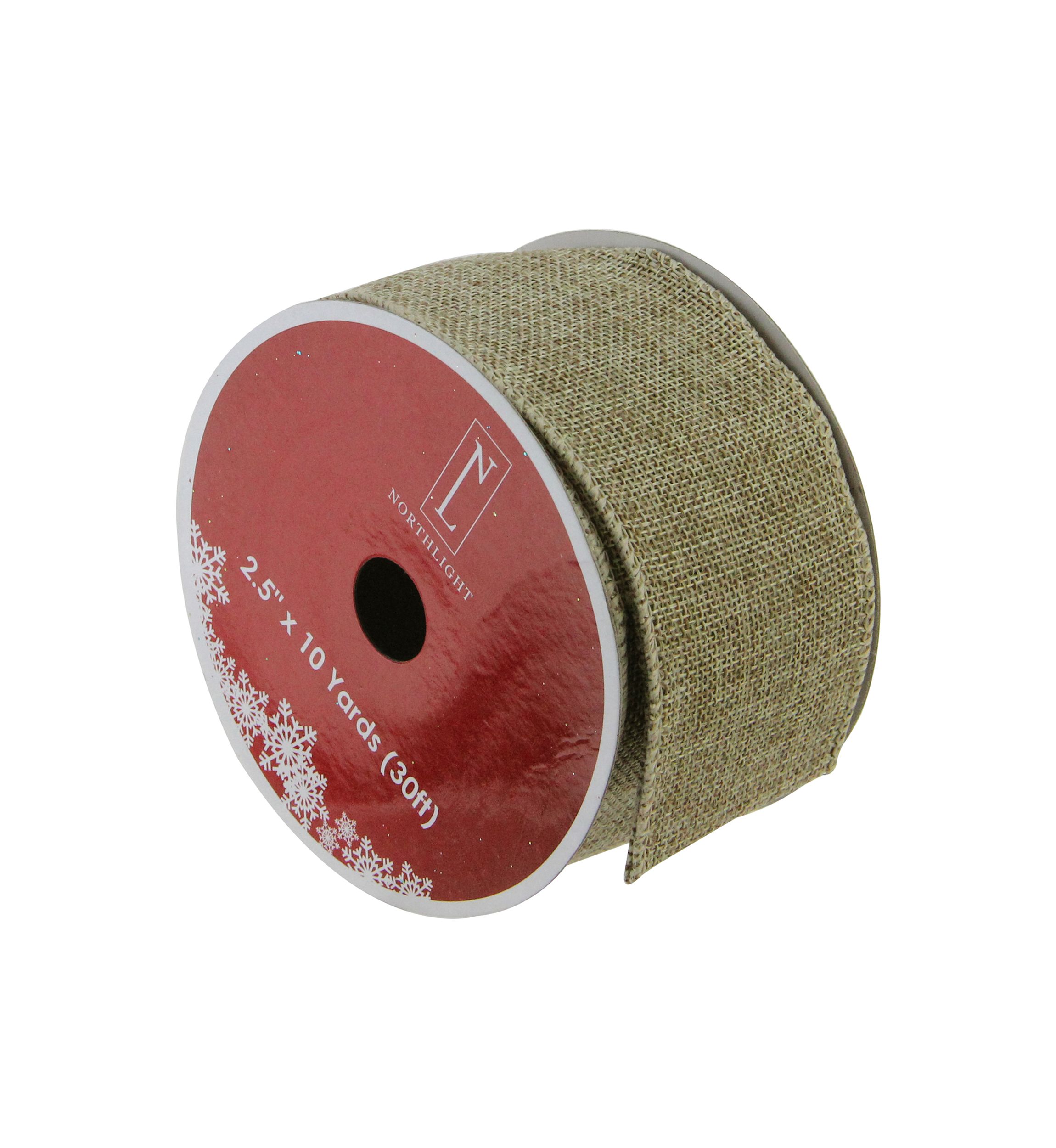 Pack of 12 Brown Christmas Wired Craft Ribbons - 2.5Inch x 120 Yards