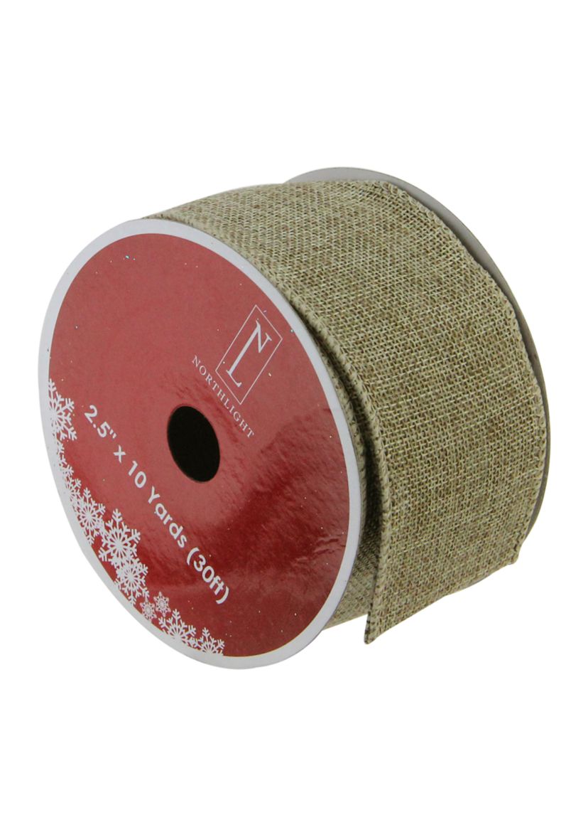 Pack of 12 Brown Christmas Wired Craft Ribbons - 2.5Inch x 120 Yards