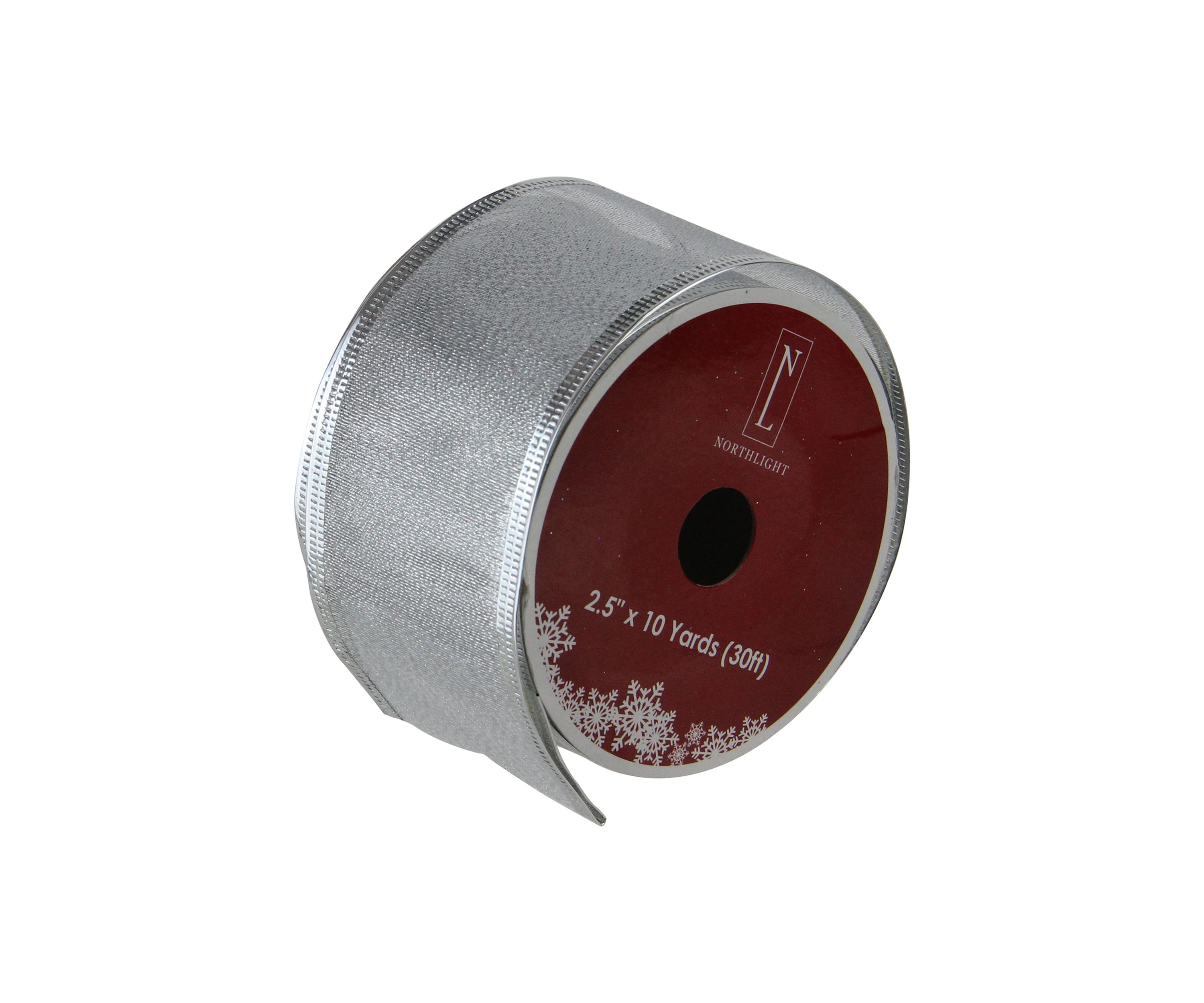 Pack of 12 Gray and Silver Wired Christmas Craft Ribbons 2.5Inch x 120 Yards
