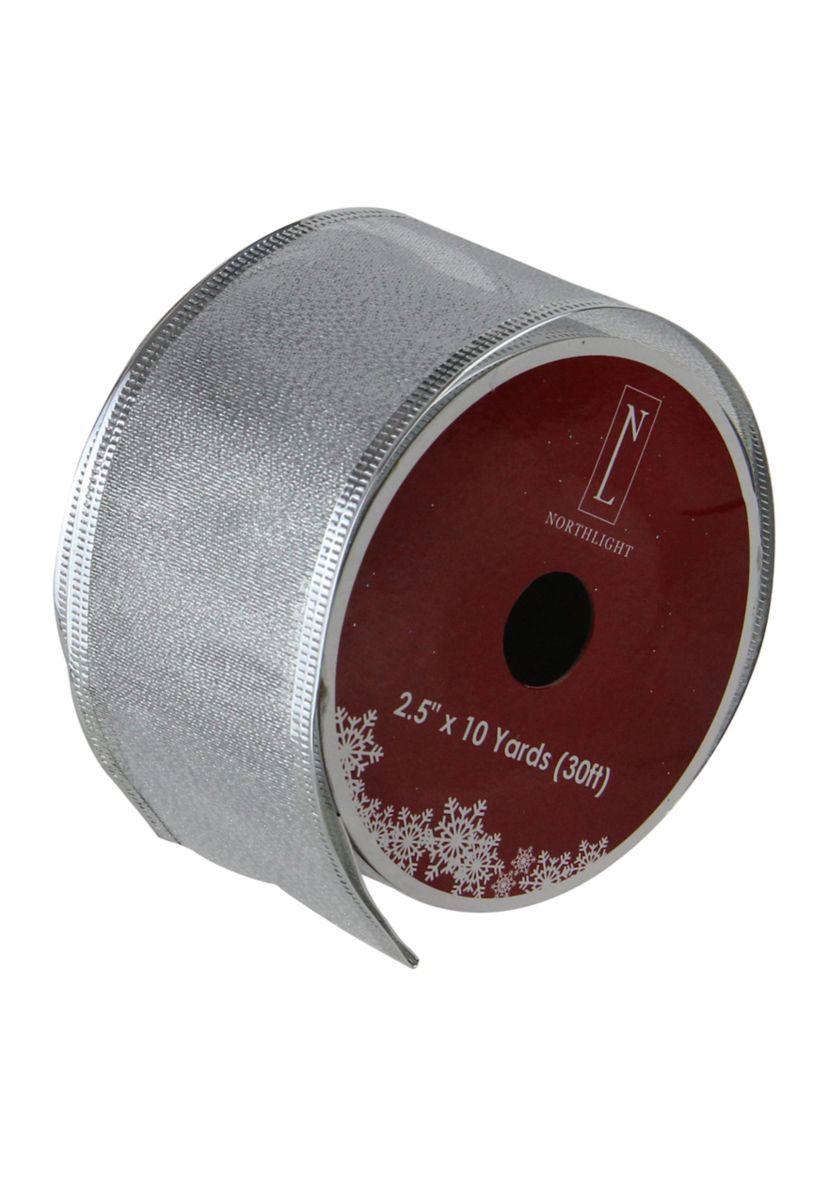 Pack of 12 Gray and Silver Wired Christmas Craft Ribbons 2.5Inch x 120 Yards