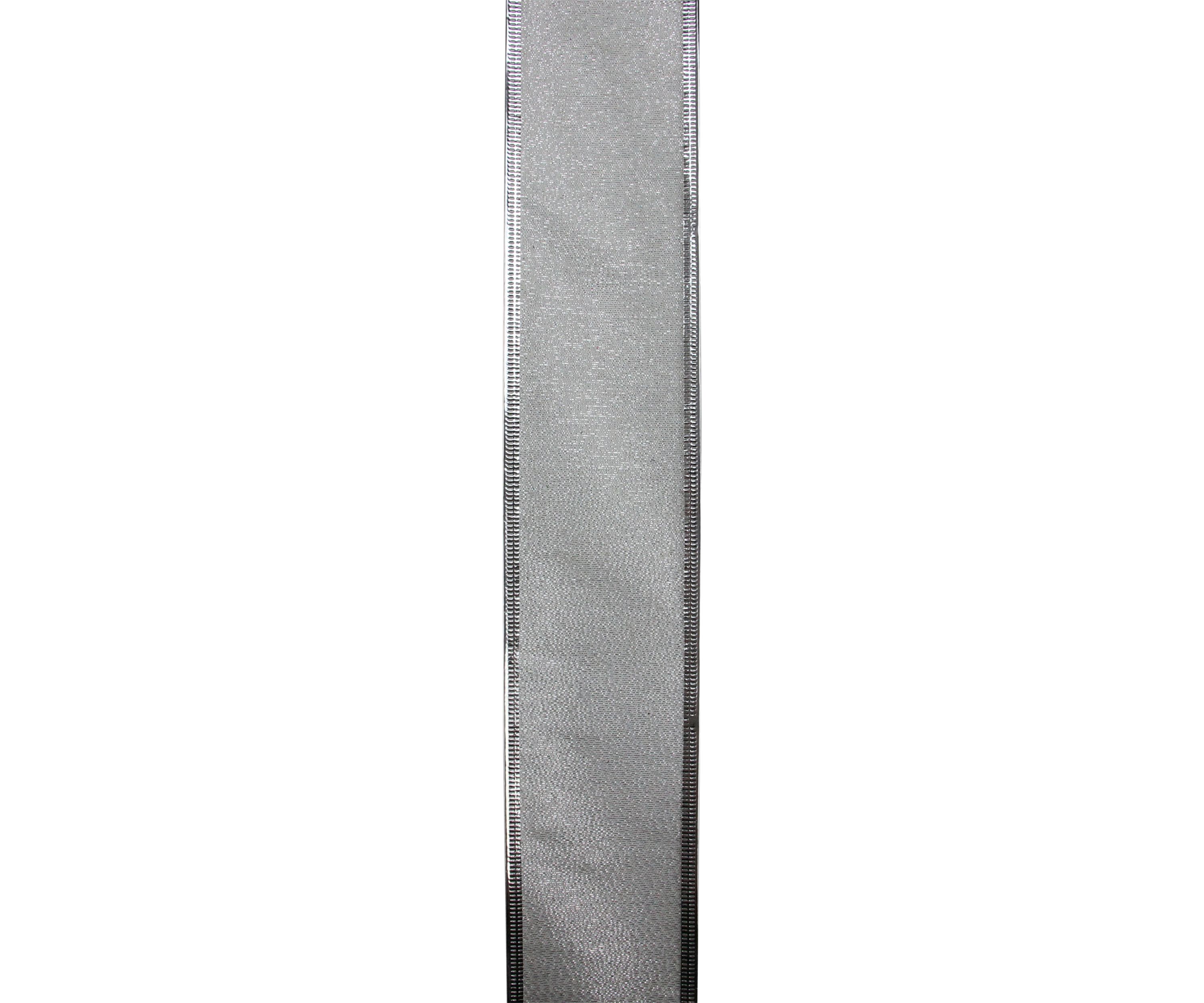 Pack of 12 Gray and Silver Wired Christmas Craft Ribbons 2.5Inch x 120 Yards