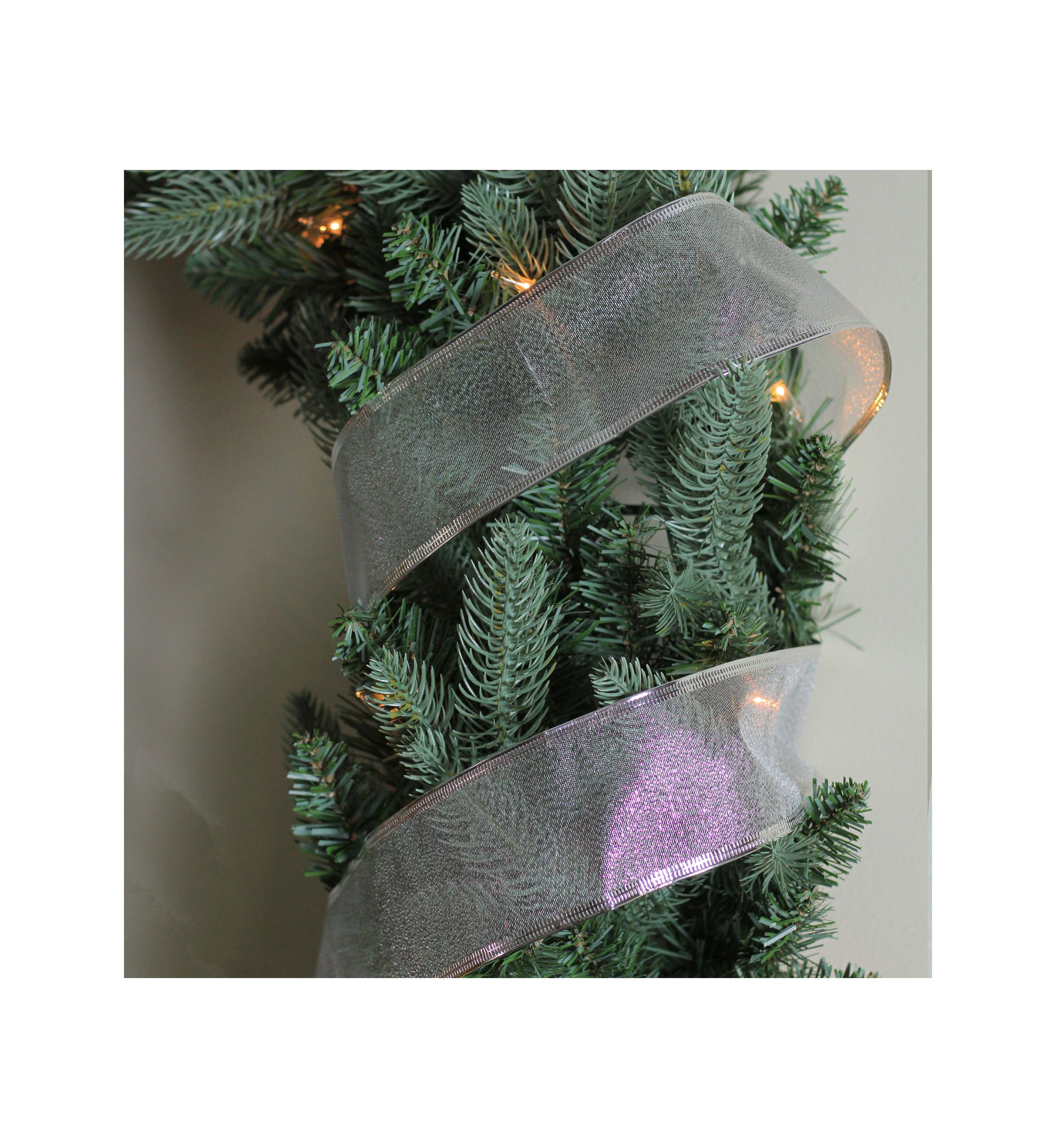 Pack of 12 Gray and Silver Wired Christmas Craft Ribbons 2.5Inch x 120 Yards