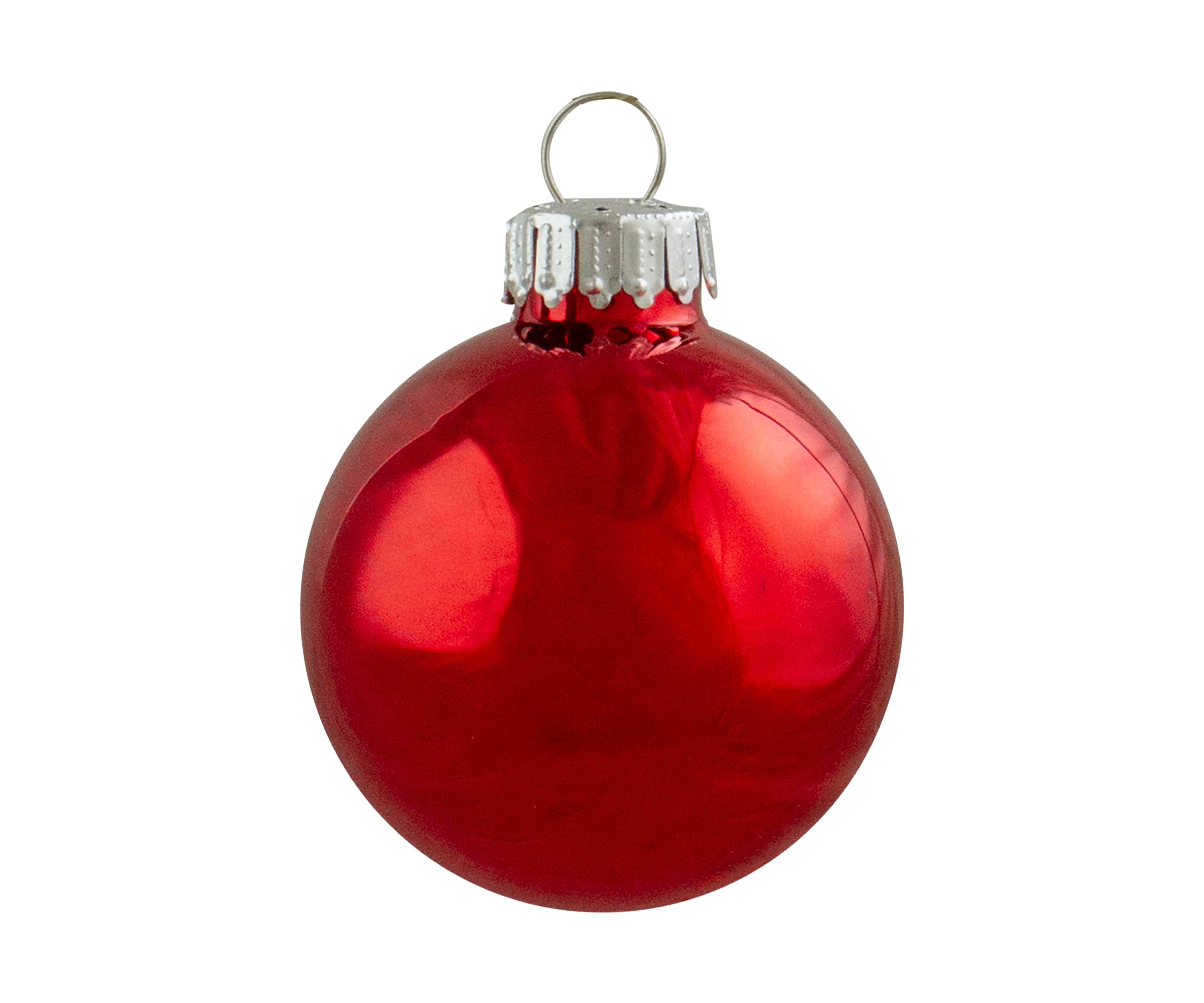12ct Red and Silver 2-Finish Swirl Glass Christmas Ball Ornaments 1.75Inch (45mm)
