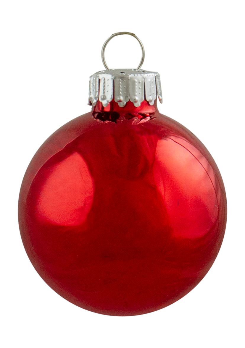 12ct Red and Silver 2-Finish Swirl Glass Christmas Ball Ornaments 1.75Inch (45mm)