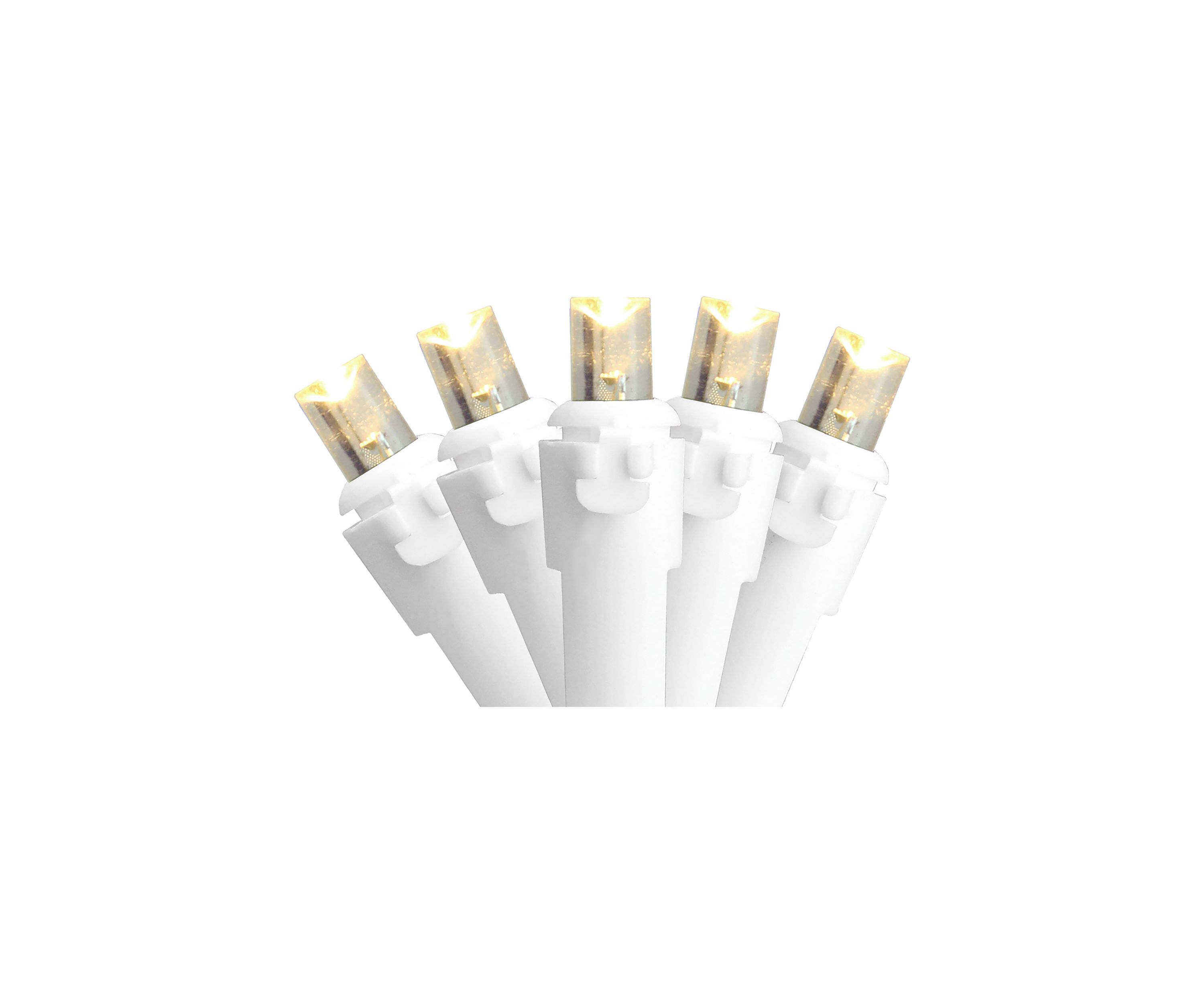 100-Count Warm White LED Wide Angle Christmas Lights - 33 ft White Wire