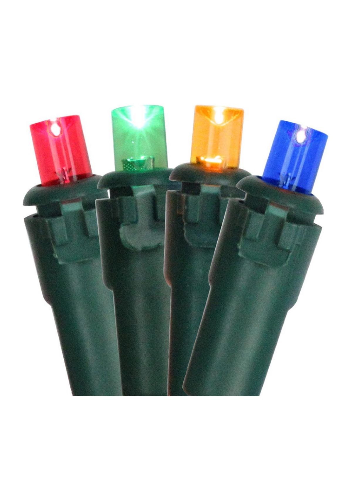 50 Multi-Color LED Wide Angle Christmas Lights - 16.25 ft Green Wire