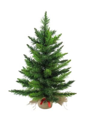 Northlight 24Inch Mini Balsam Pine Medium Artificial Christmas Tree In Burlap Base - Unlit