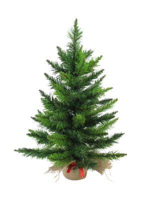 Northlight 24Inch Mini Balsam Medium Pine Artificial Christmas Tree In Burlap Base - Unlit