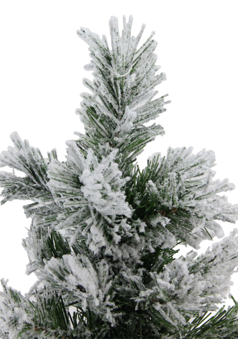 18Inch Flocked Pine Medium Artificial Christmas Tree in Burlap Base - Unlit