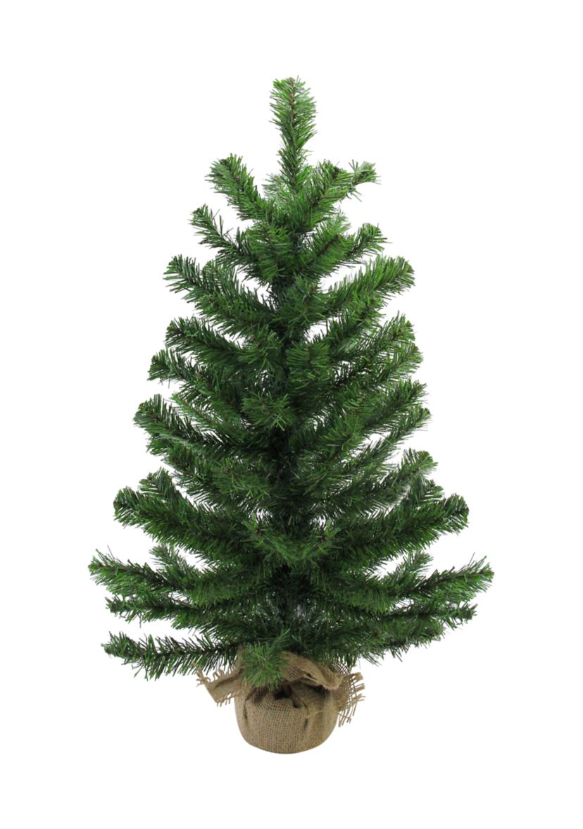 28Inch Balsam Pine Medium Artificial Christmas Tree in Burlap Base - Unlit