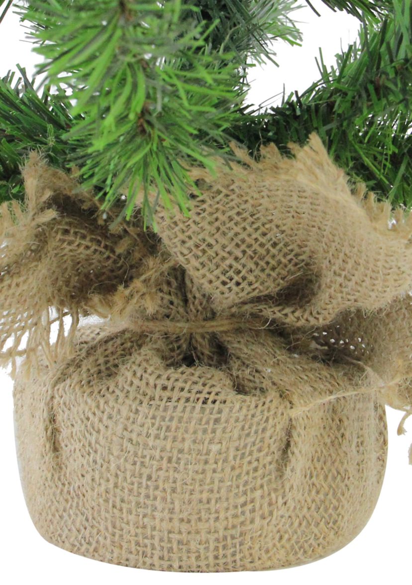 28Inch Balsam Pine Medium Artificial Christmas Tree in Burlap Base - Unlit