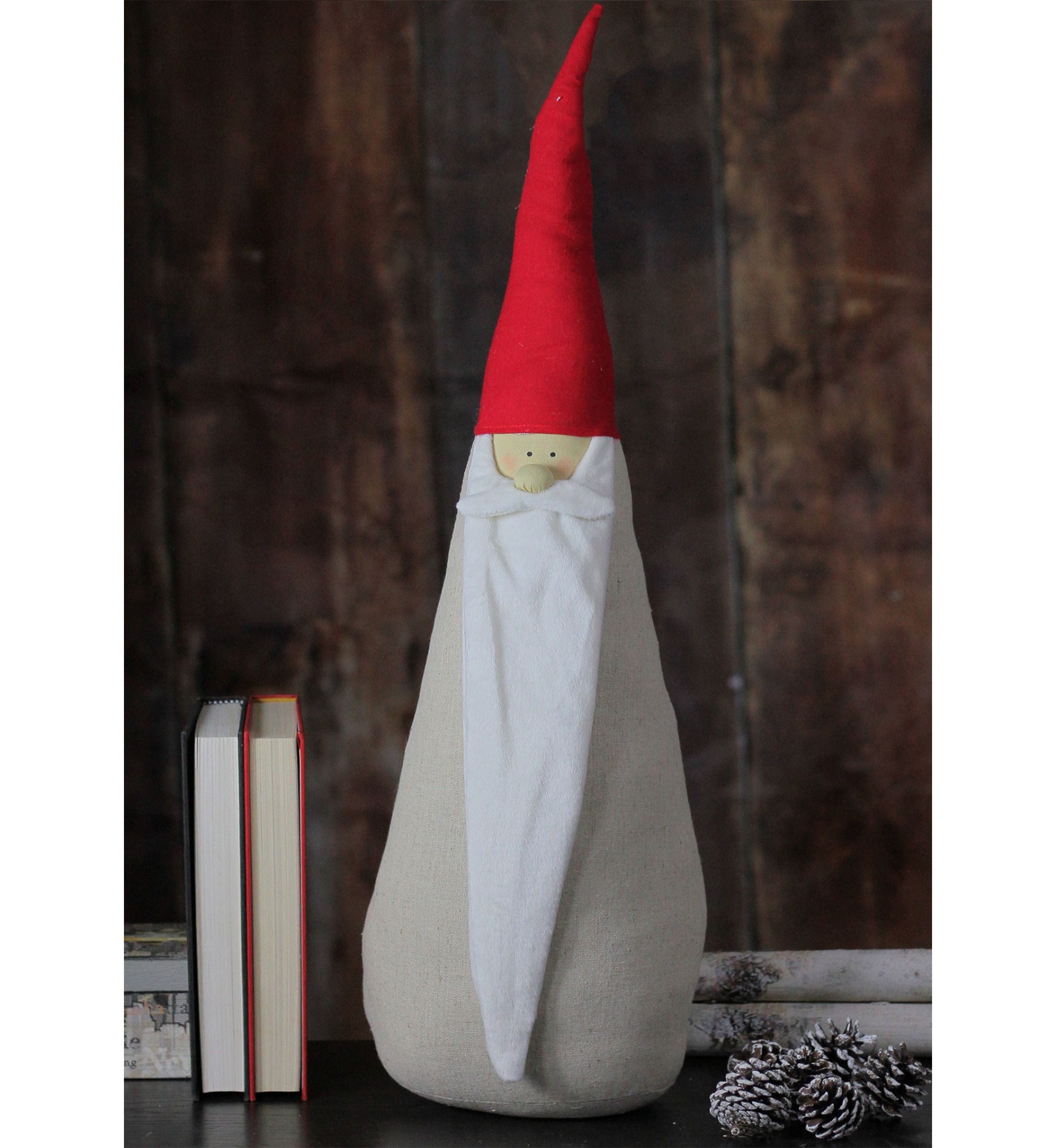 23.5" Red and White Santa Gnome Christmas Tabletop Décor