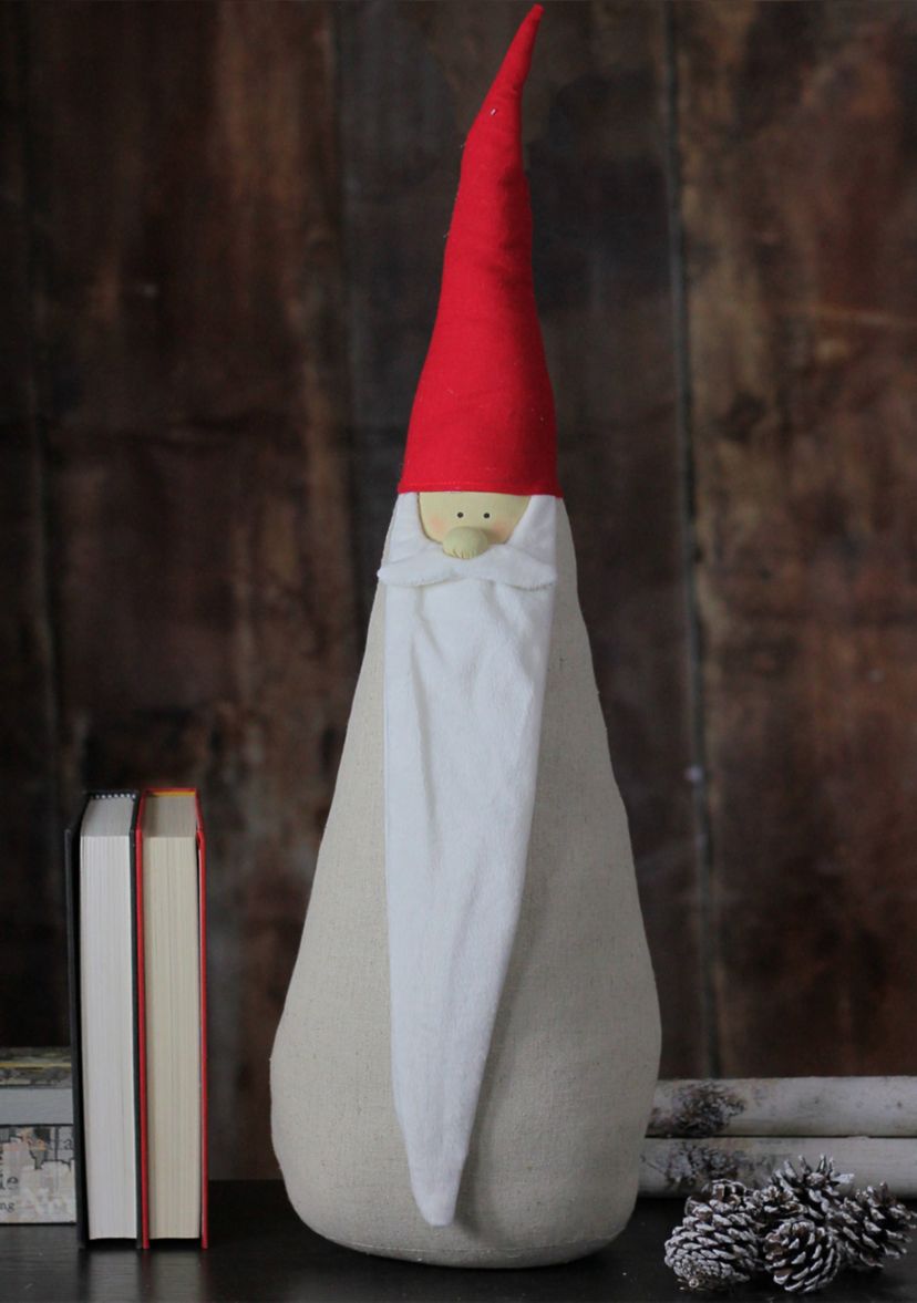 23.5" Red and White Santa Gnome Christmas Tabletop Décor