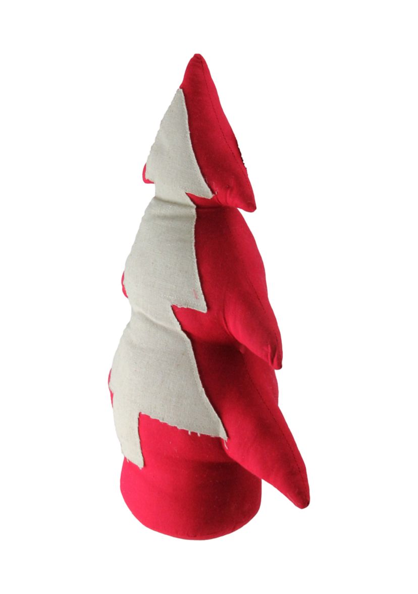 15Inch Red and White Contemporary Christmas Tree Tabletop Decor