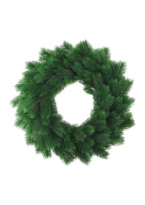 Green Pine Artificial Christmas Wreath - 16-Inch  Unlit
