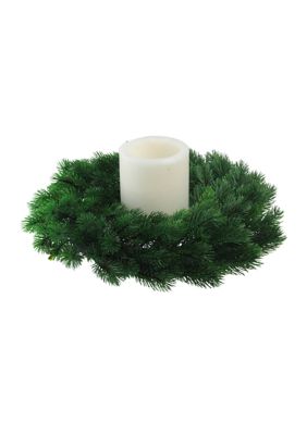 Green Pine Artificial Christmas Wreath - 16-Inch  Unlit