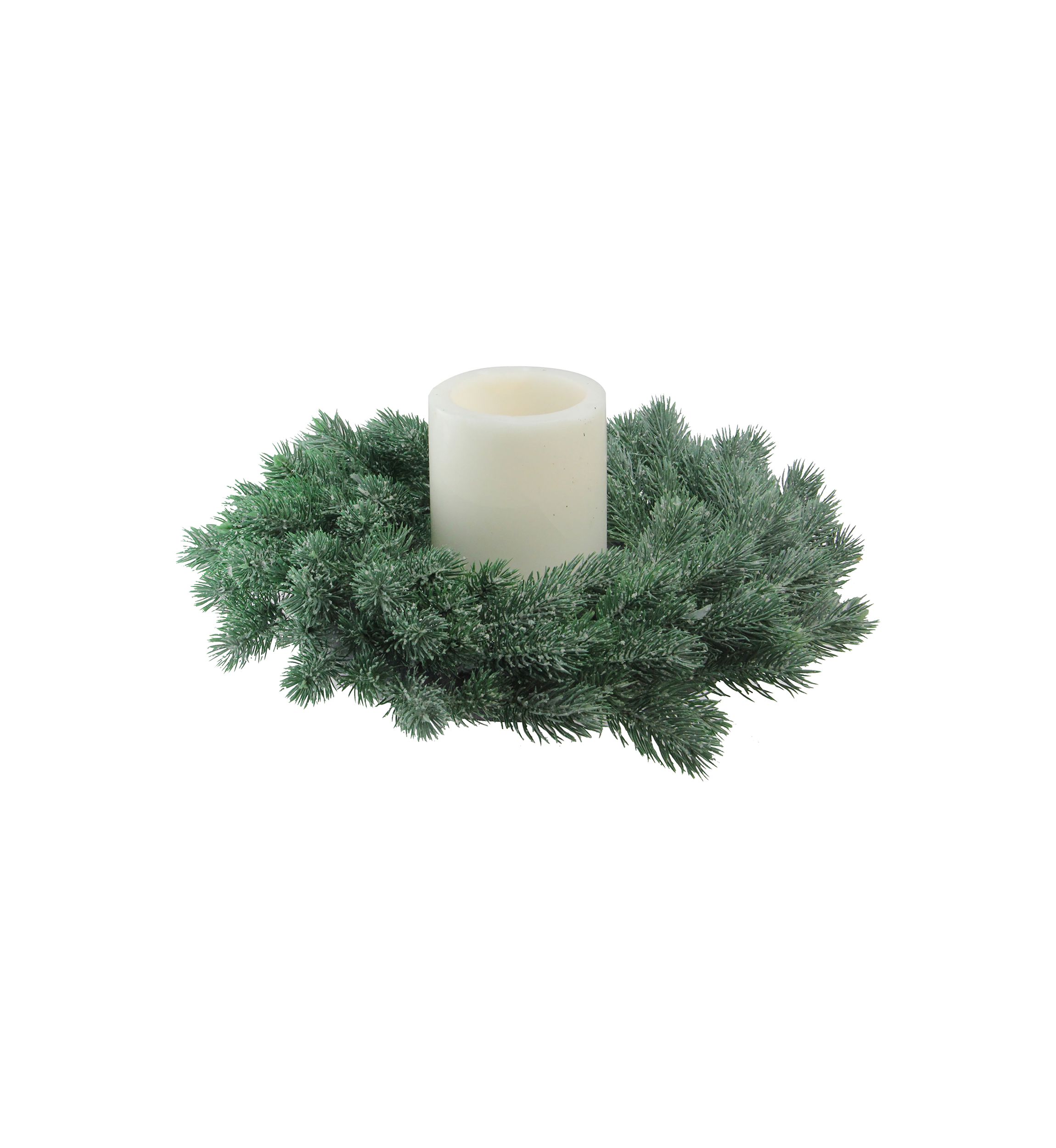 Green Frosted Pine Artificial Christmas Wreath - 16-Inch  Unlit