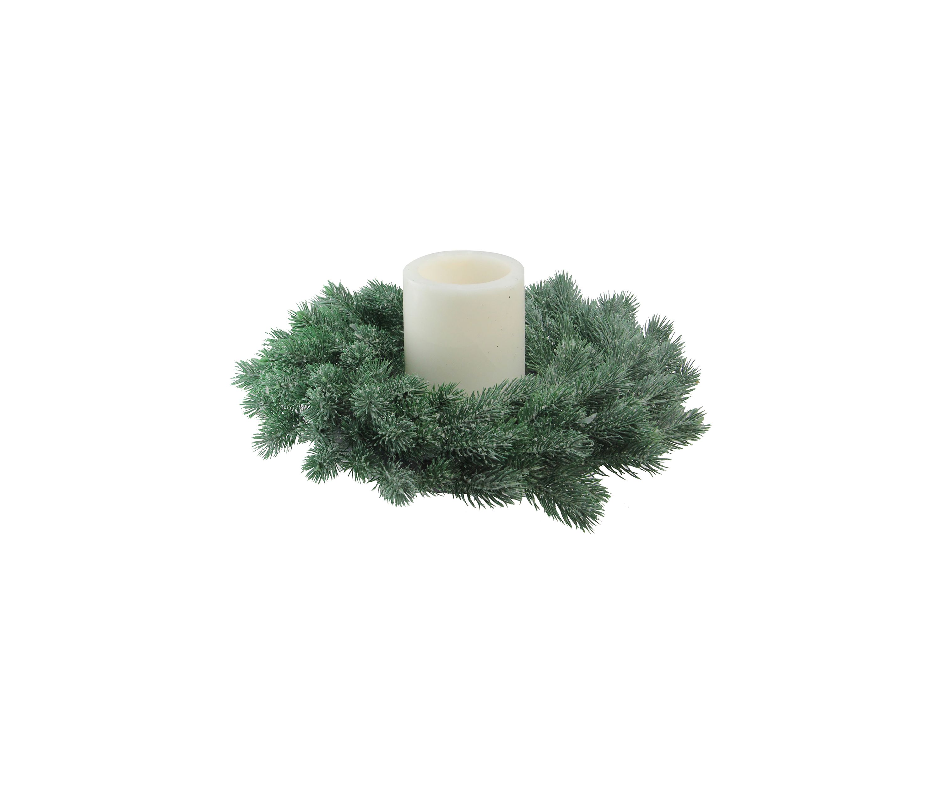 Green Frosted Pine Artificial Christmas Wreath - 16-Inch  Unlit