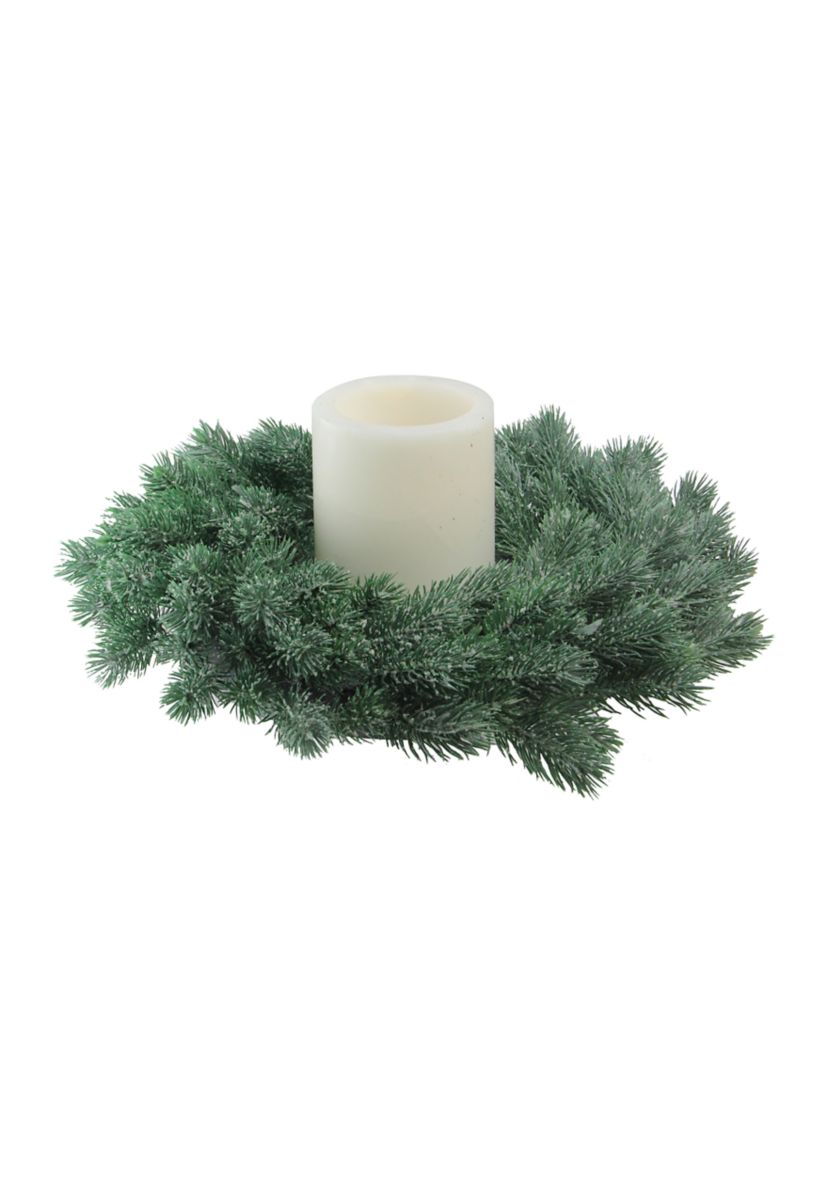 Green Frosted Pine Artificial Christmas Wreath - 16-Inch  Unlit