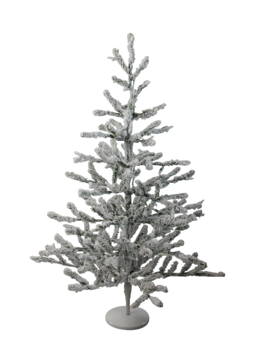 36Inch Green Flocked Alpine Coral Artificial Christmas Tree - Unlit