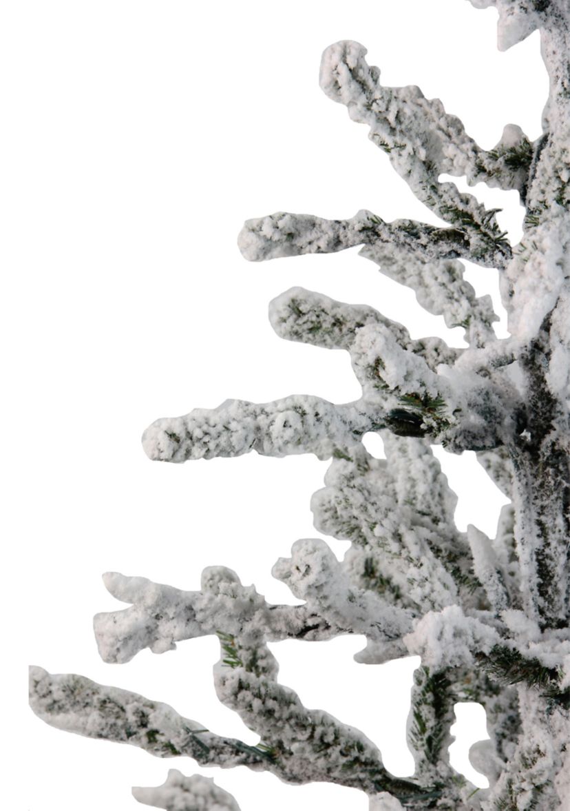 36Inch Green Flocked Alpine Coral Artificial Christmas Tree - Unlit