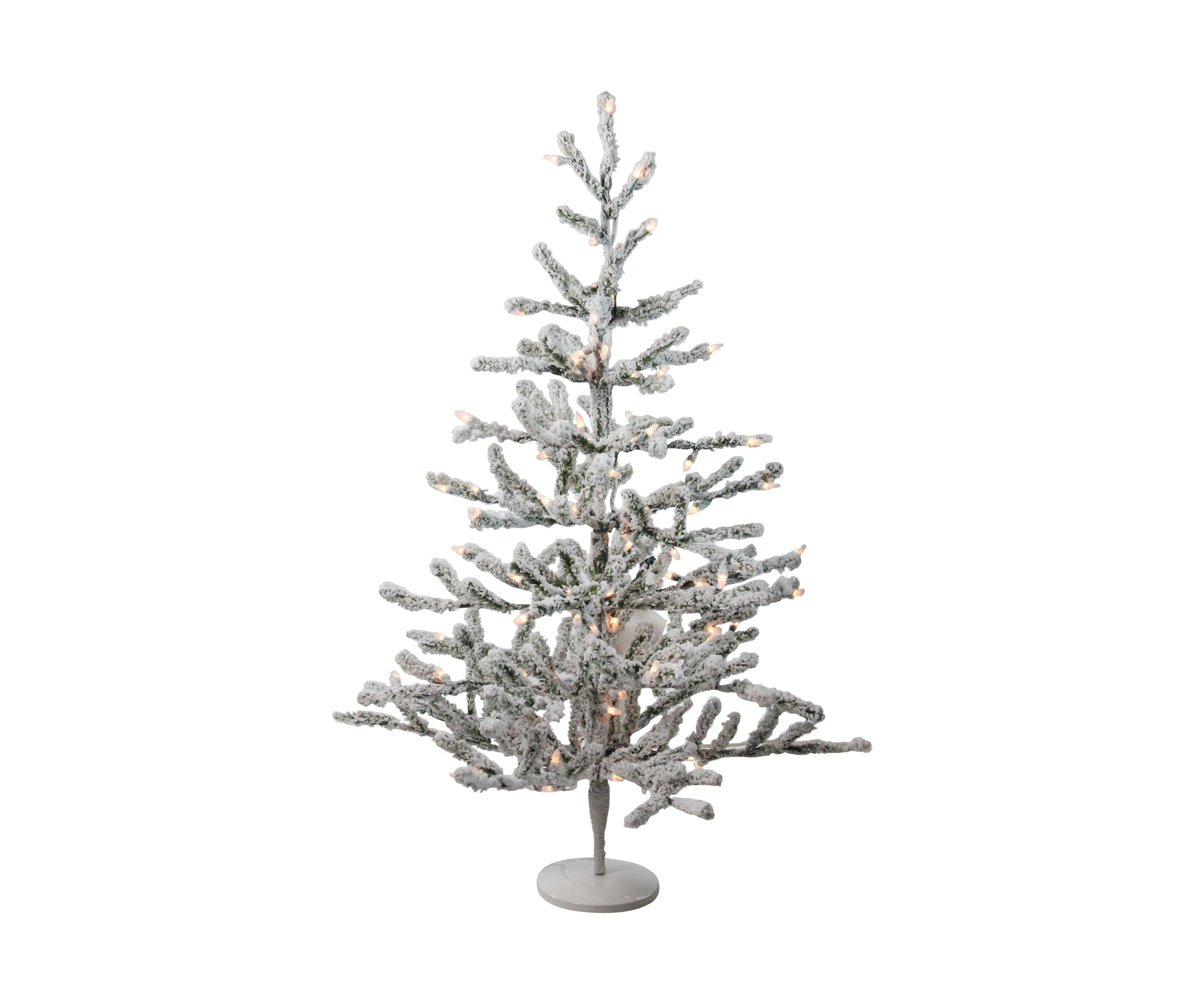 3 Pre-Lit Flocked Alpine Twig Artificial Christmas Tree - Warm White Lights